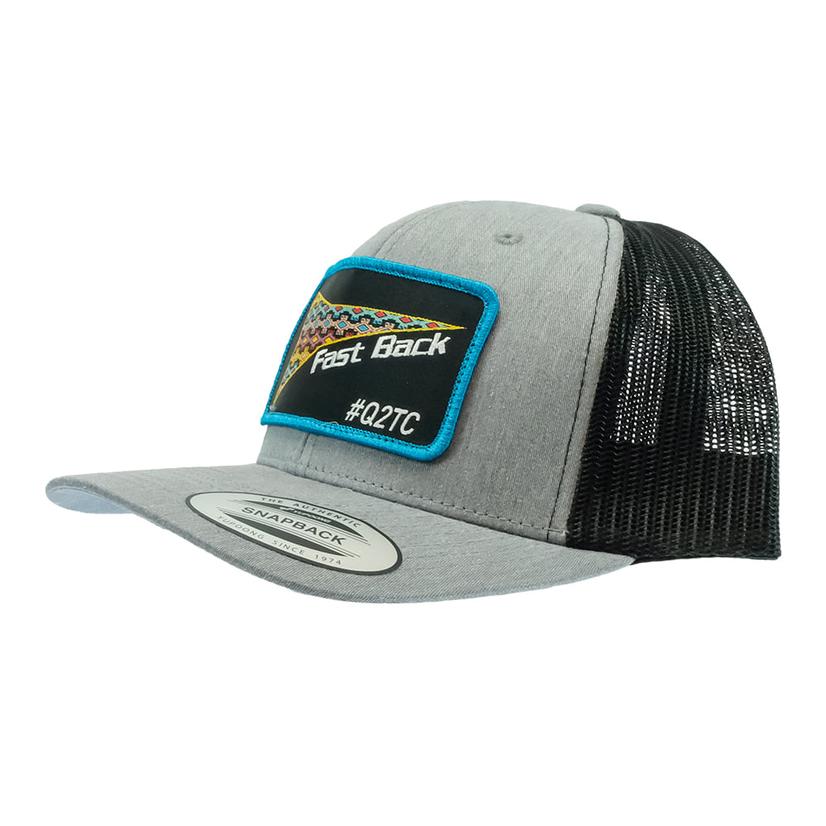  Fast Back Heather Grey And Black With Aztec Patch Meshback Cap