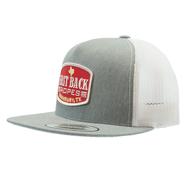 Fast Back Heather Grey and White Team Roper Patch Meshback Cap