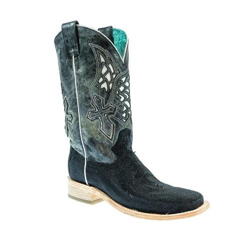 Corral Black Stingray Wings and Cross Women's Boots 
