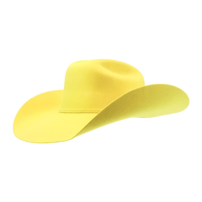  Prohats Santa Fe Yellow 4 1/4 Brim Wool Pre- Creased Felt Hat