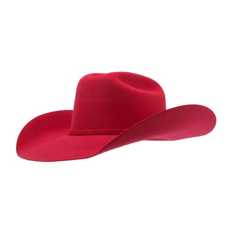 ProHats Stampede Red 4 1/4 Brim Wool Pre-Creased Felt Hat 