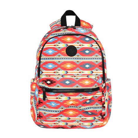 Montana West Red Southwestern Print Backpack