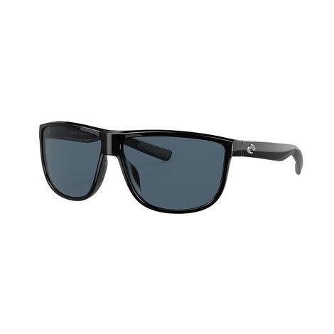 Costa Rincondo Shiny Black Frame Gray 580P Poly Lens Sunglasses