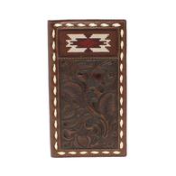 Nocona Men's Beaded Brown Leather Rodeo Wallet