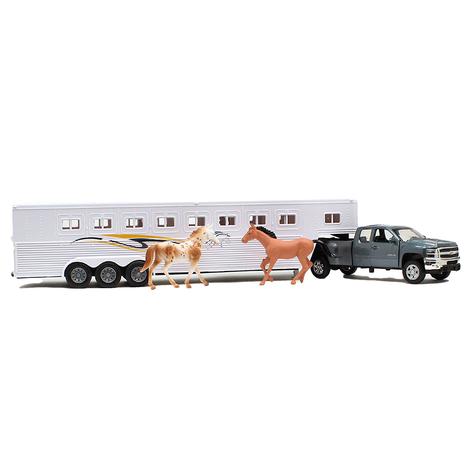 M+F Silver Truck and Horse Trailer Combo