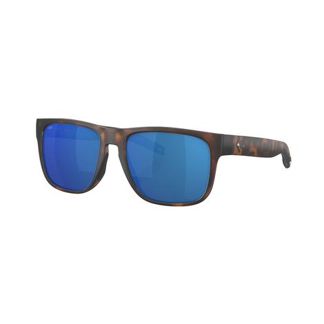 Costa Spearo Matte Tortoise Frame Blue Mirror Poly Lens 580P Sunglasses