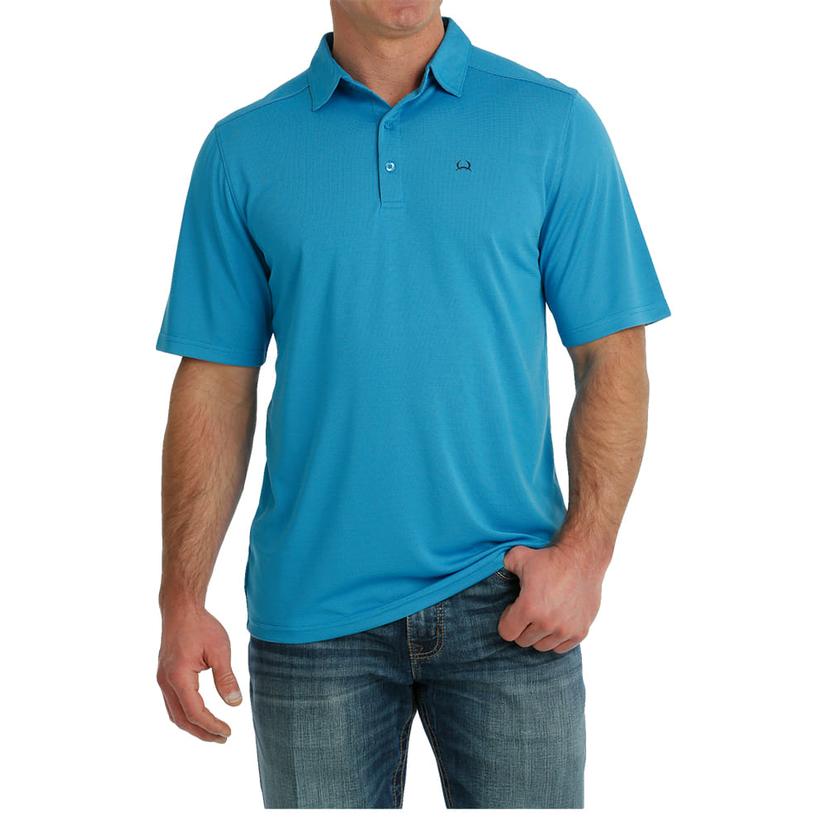 Cinch Arenaflex Blue Short Sleeve Men's Polo Shirt