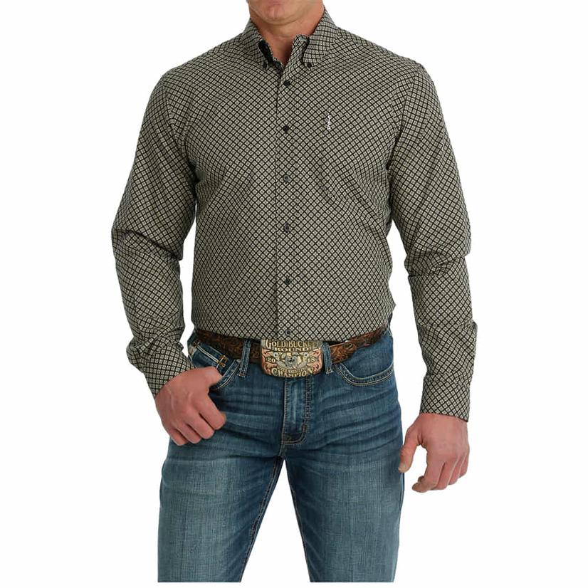  Cinch Modern Fit Black Long Sleeve Button- Down Men's Shirt