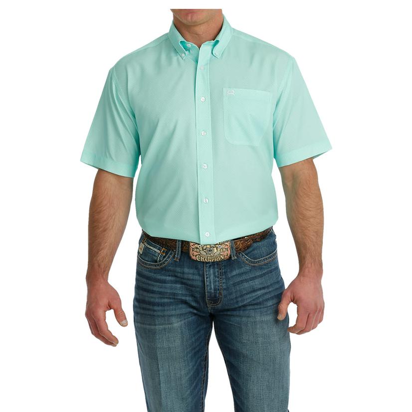  Cinch Arena Flex Blue Men's Short Sleeve Shirt