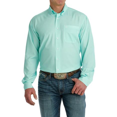 Cinch Arena Flex Blue Men's Long Sleeve Button-Down Shirt