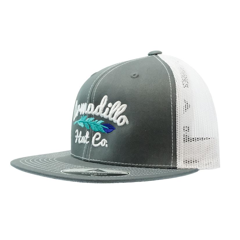  Armadillo Hat Co.Little Wing 4d3 Grey And White Cap