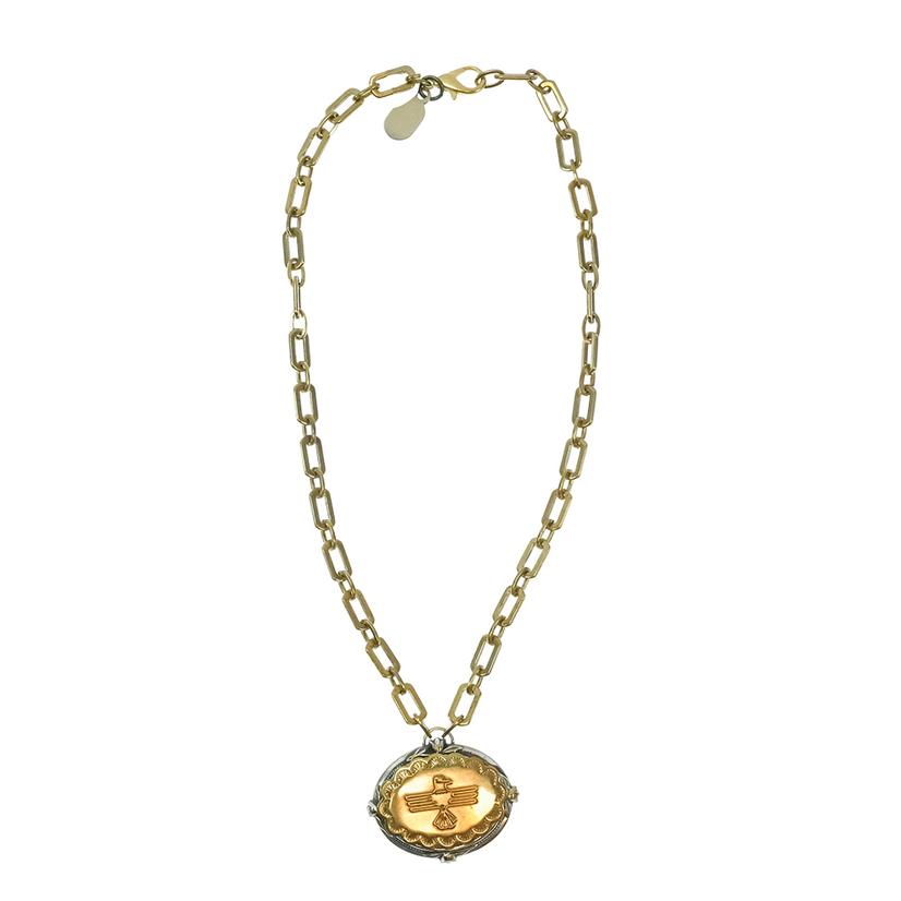  Erin Knight Designs Gold Plated Necklace With Thunderbird Pendant