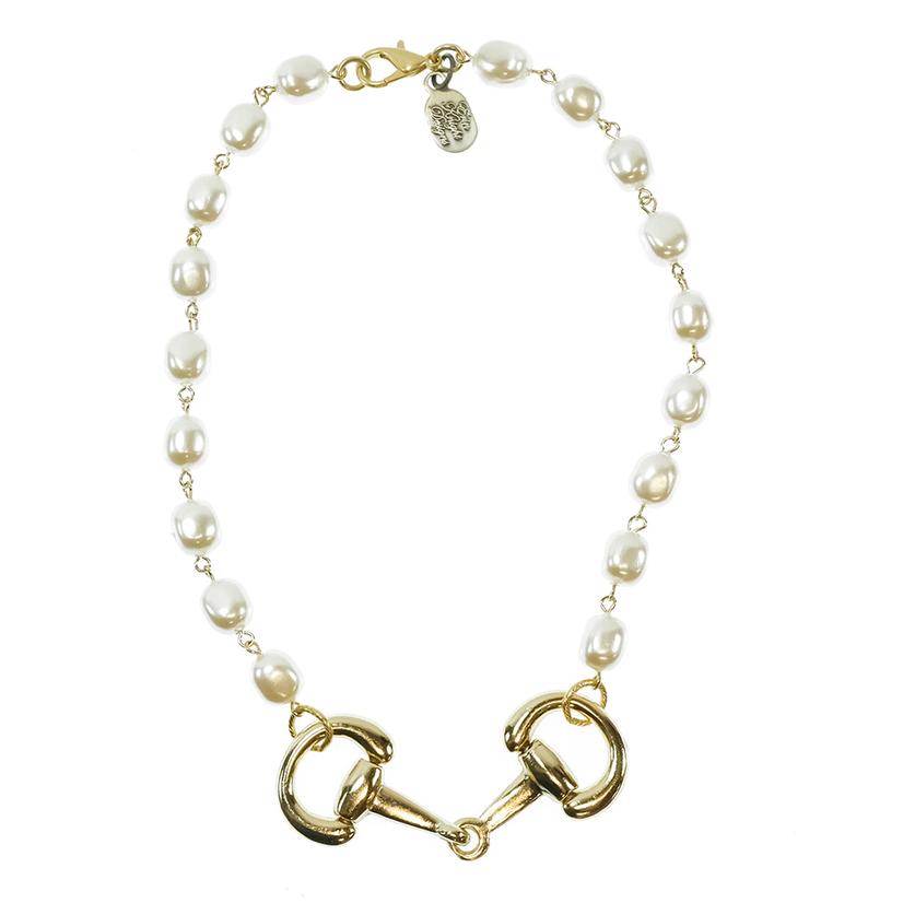  Erin Knight Designs Vintage Pearls And Gold Plated Snaffle Bit