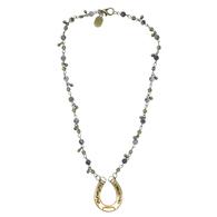 Erin Knight Designs Vintage Rosary Chain with Gold Horseshoe Pendant