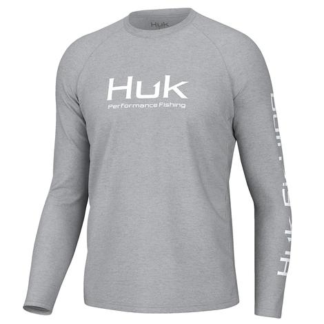Huk Pursuit Long Sleeve Harbor Mist Heather Men's Shirt