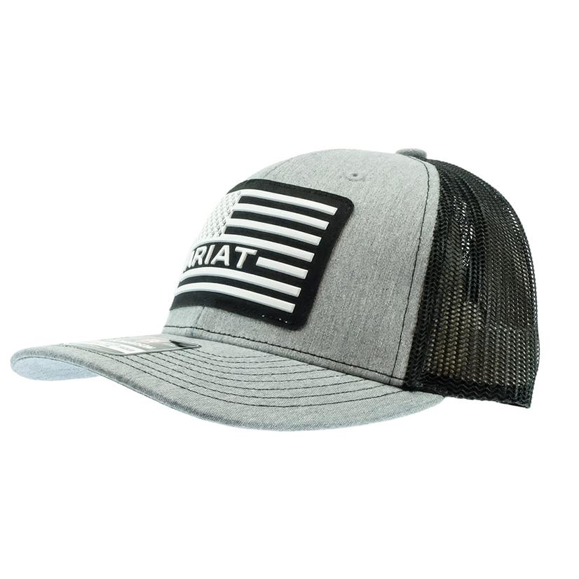  Ariat Grey And Black Flag Meshback Youth Cap