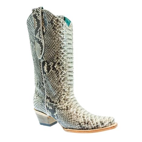 Corral Natural Python Full Exotic Glitter Finish Women's Boots