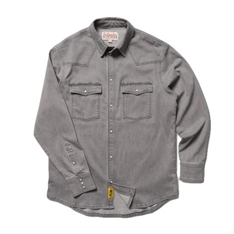 Schaefer Classic Western Denim Snap Gray Long Sleeve Men's Shirt