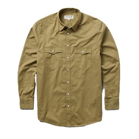 Schaeffer Outfitters Slub Twill Long Sleeve Snap Men's Shirt In Olive 