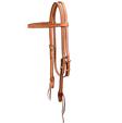 STT Browband Headstall with Basketweave Tooled Leather LIGHT_OIL