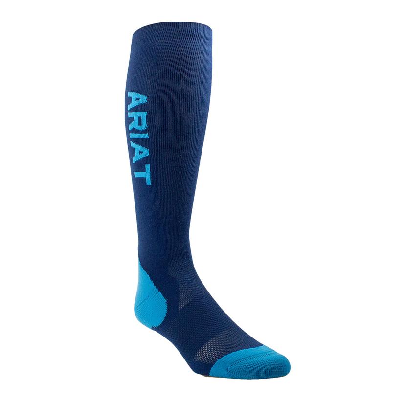  Ariat Tek High Performance Crew Socks 2- Pack Navy