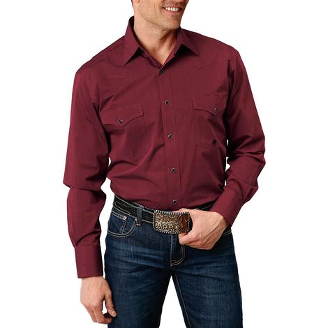 Roper Amarillo Ruby Falls Red Long Sleeve Snap Men's Shirt