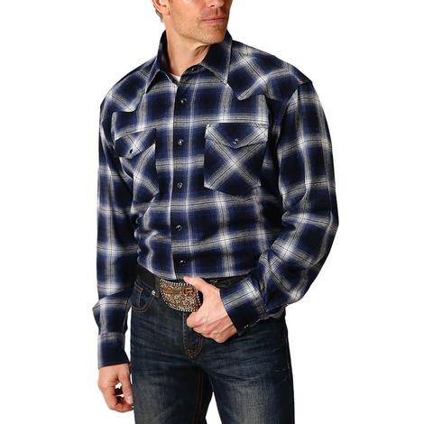 Roper Plaid Snap Front Long Sleeve Flannel Men's Shirt