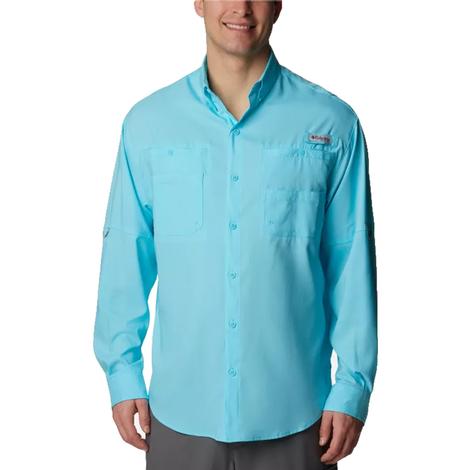 Columbia Tamiami II Long Sleeve Opal Blue Men's Shirt
