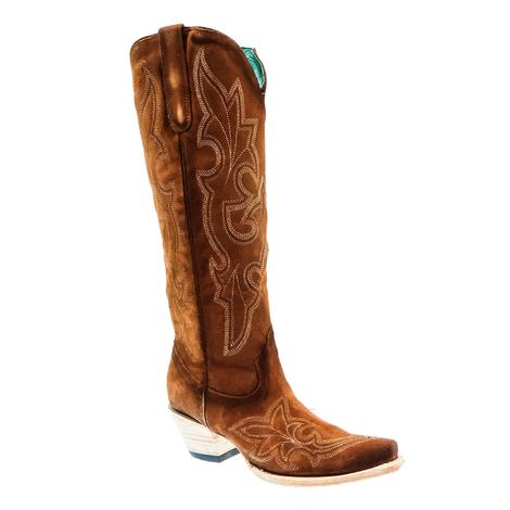 Corral Shedron Sued Embroidery Tall Top Women's Fashion Boots