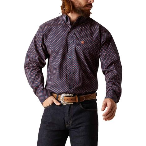 Ariat Casual Series Palmer Blue Long Sleeve Button-down Men's Shirt