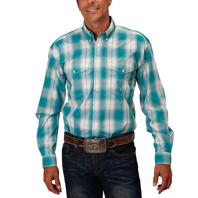  Roper Amarillo Turquoise Saddle Men's Long Sleeve Shirt