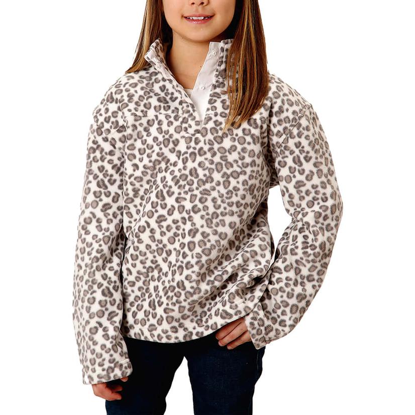  Roper Leopard Print Fleece Girl's Pullover