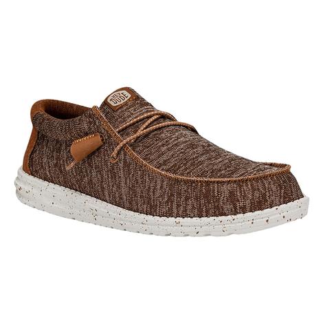 Hey Dude Brown Wally Sport Knit Men's Shoes 