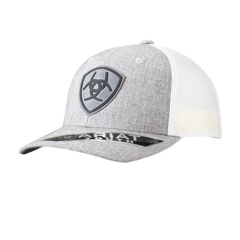 Ariat Grey and White Patch Logo Youth Meshback Cap