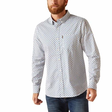 Ariat White Mac Modern Fit Long Sleeve Button-Down Men's Shirt