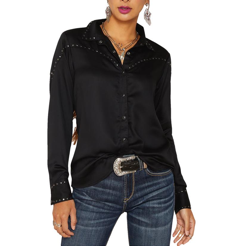  Ariat Rhonda Black Long Sleeve Button- Down Women's Shirt