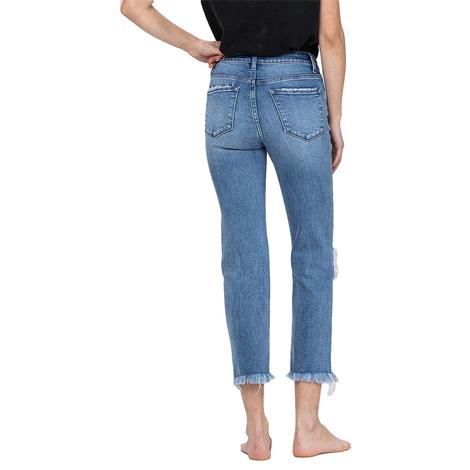 Vervet High Rise Distressed Cropped Relaxed Fit Straight Leg Women's Jean