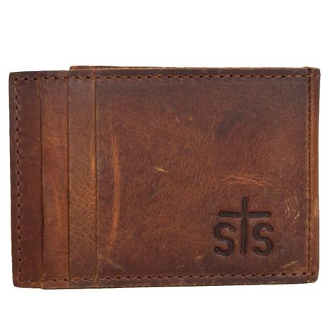 STS Ranchwear Tuscon Brown Money Card Clip Wallet 