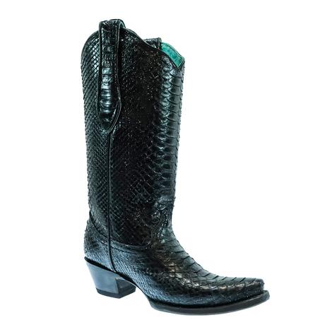 Corral Black Python Full Exotic Women's Boots