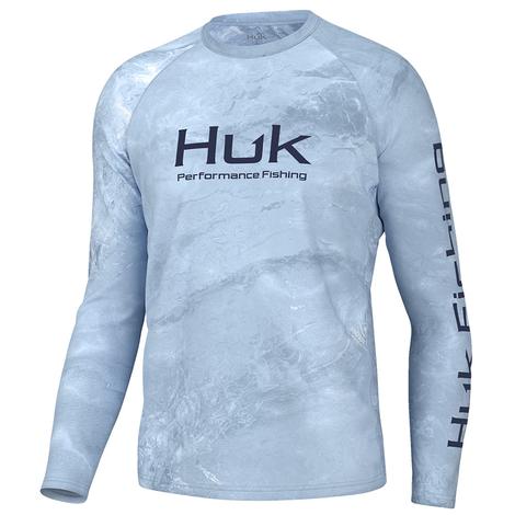 Huk Pursuit Mossy Oak Graphic Long Sleeve In Calmwater Artic Men's Shirt