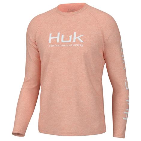 Huk Pursuit Peach Nectar Long Sleeve Men's Shirt