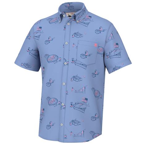 Huk Harbor Kona Americookin Short Sleeve Men's Shirt 
