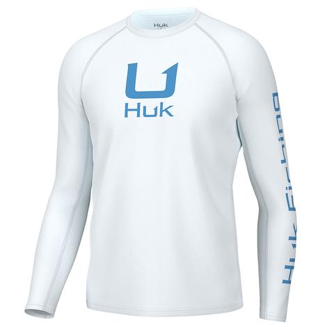 Huk Icon White Graphic Long Sleeve Men's Shirt