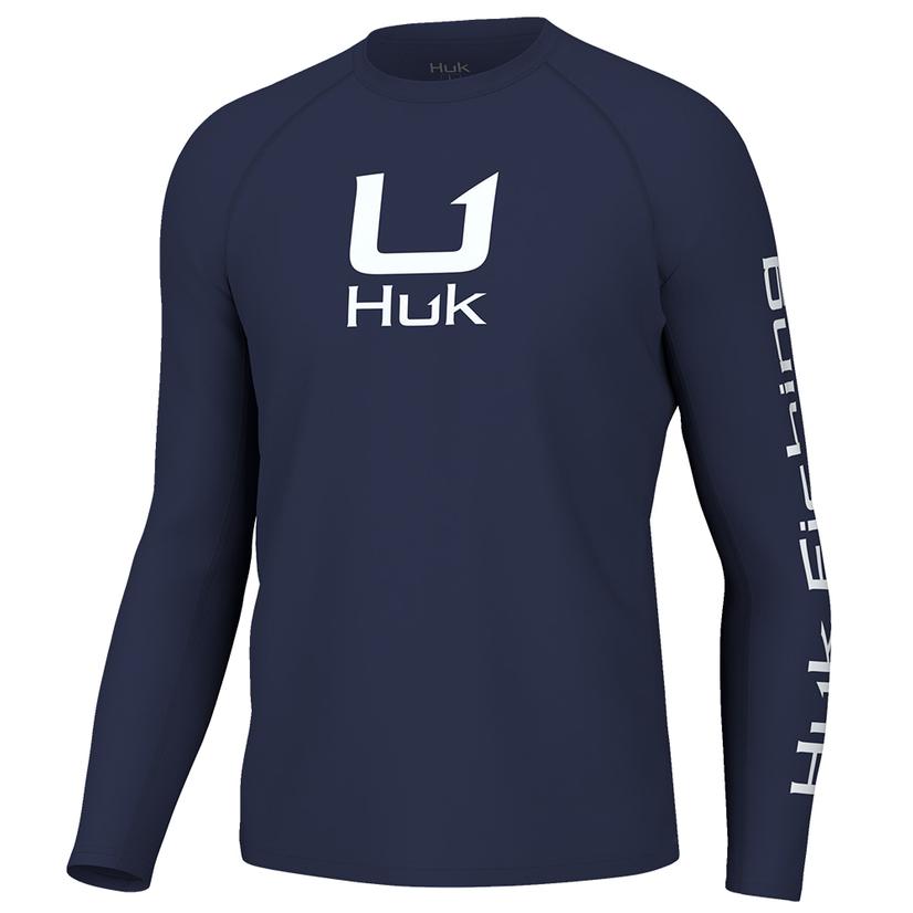  Huk Icon Long Sleeve Crew Naval Academy Men's Shirt