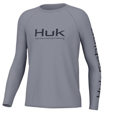 Huk Pursuit Long Sleeve Solid Night Owl Boy's Shirt