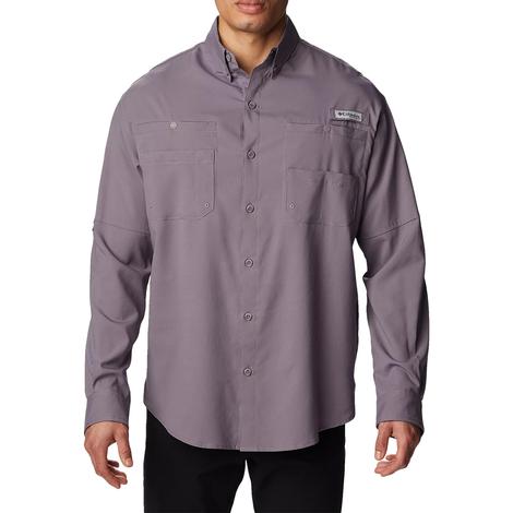 Columbia Tamiami II Long Sleeve Tall Granite Purple Men's Shirt