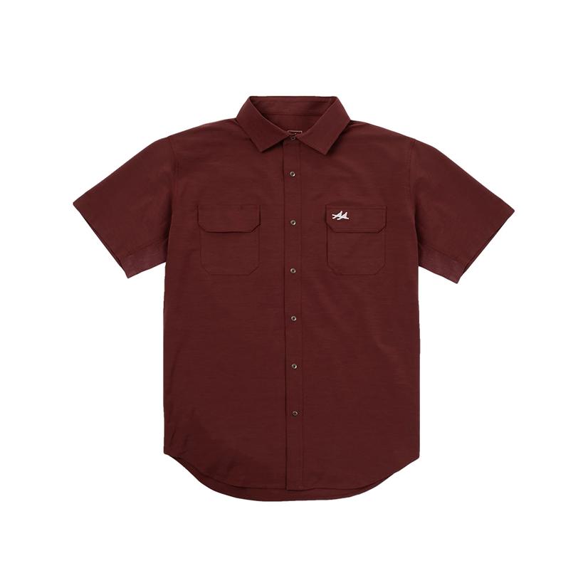  Two Dove The Rio Maroon Button- Down Short Sleeve Men's Shirt