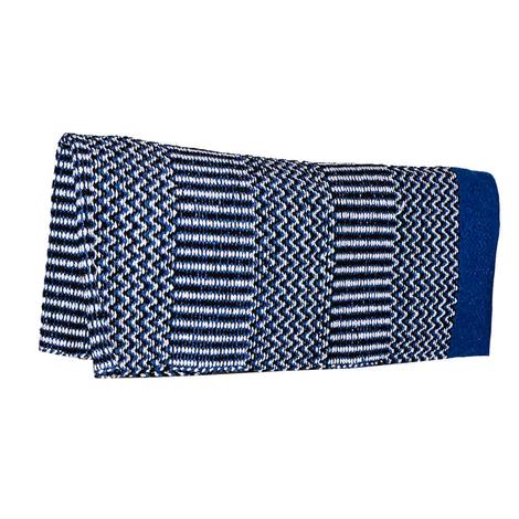 South Texas Tack Blue, Black and Cream Double Weave Acrylic Saddle Blanket