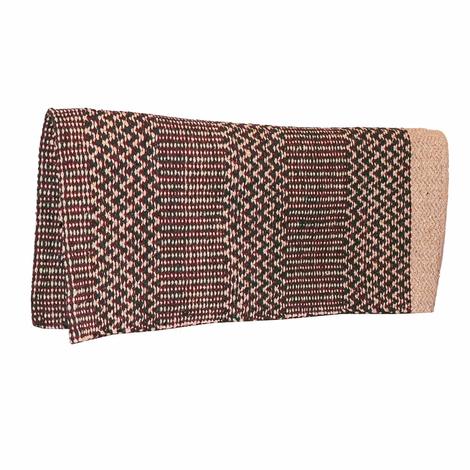 South Texas Tack Tan, Hunter, and Burgundy Double Weave Acrylic Saddle Blanket