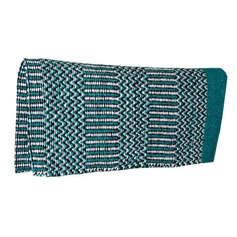 South Texas Tack Teal, Black and Cream Double Weave Acrylic Saddle Blanket